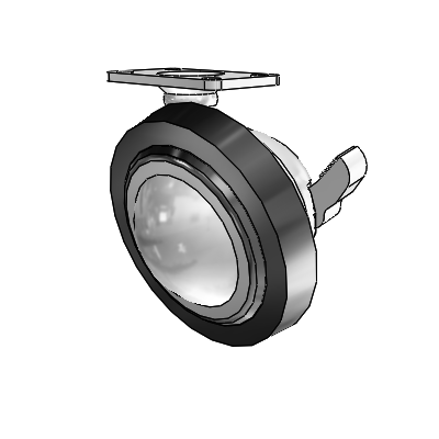 Top Plate Unfinished Swivel Ball Caster with 3 Wheel and Brake