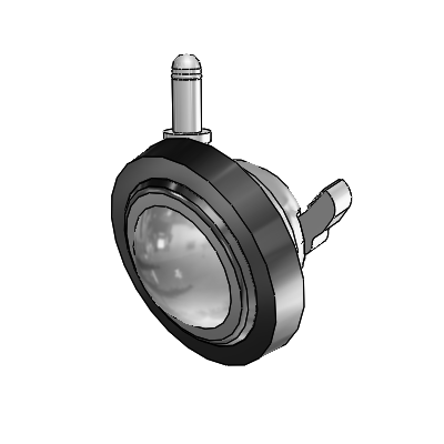 Grip Ring Satin Chrome Swivel Ball Caster with 3 Wheel and Brake
