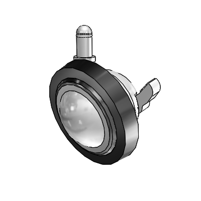 Grip Ring Bright Chrome Swivel Ball Caster with 3 Wheel and Brake