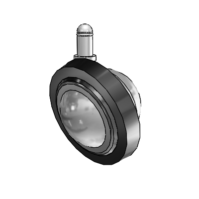 Grip Ring Satin Chrome Swivel Ball Caster with 3 Wheel