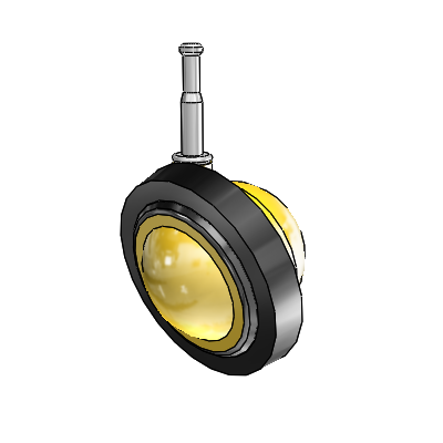 Grip Neck Bright Brass Swivel Ball Caster with 3 Wheel