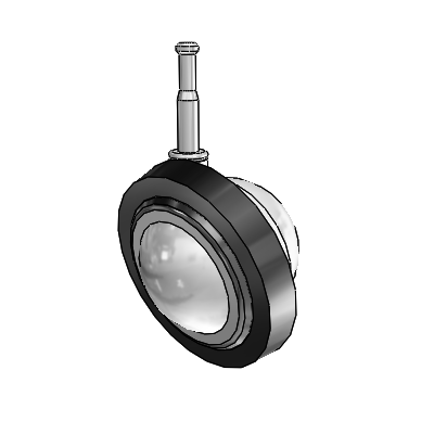 Grip Neck Bright Chrome Swivel Ball Caster with 3 Wheel