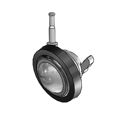 Grip Neck Satin Chrome Swivel Ball Caster with 3 Wheel and Brake