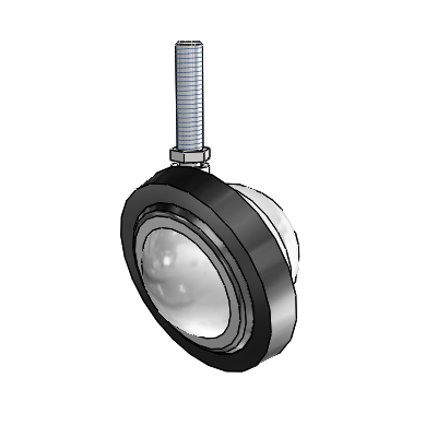 Threaded Stem Unfinished Swivel Ball Caster with 3 Wheel