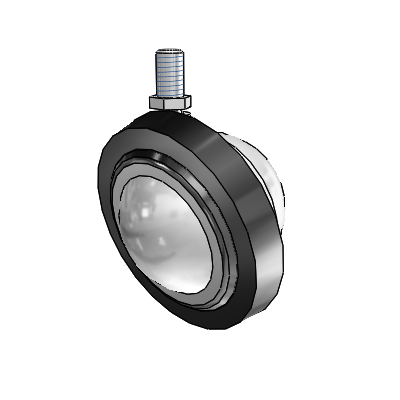 Threaded Stem Bright Chrome Swivel Ball Caster with 3 Wheel