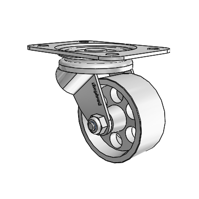 General Duty Top Plate Zinc Swivel Caster with 2.5 x 1.125 Steel Wheel