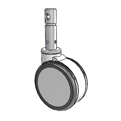 Primacy Twin Medical Bed Stem Swivel Caster with 5 x 2.5 Thermoplastic Urethane Wheel and Central Locking - Total/Direction Lock Brake