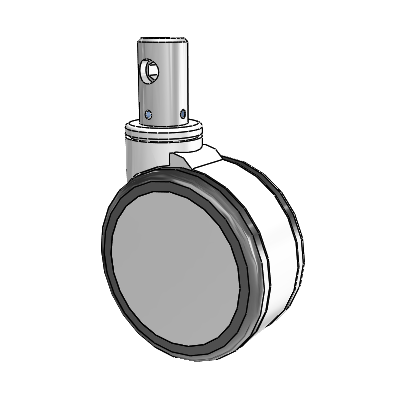 Primacy Twin Medical Bed Stem Swivel Caster with 5 x 2.5 Thermoplastic Urethane Wheel and Central Locking - Total Lock Brake