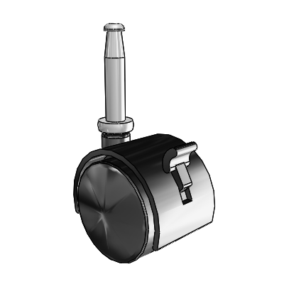 Source II Grip Neck Black Swivel Caster with 1.5748 Nylon Wheel and Brake
