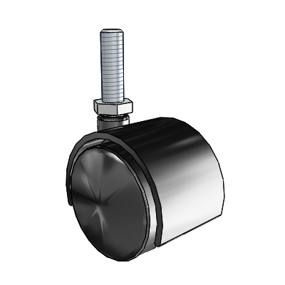 Source II Threaded Stem Black Swivel Caster with 1.5748 Nylon Wheel