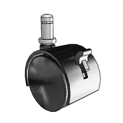 Source II Grip Ring Black Swivel Caster with 1.9685 Nylon Wheel and Brake