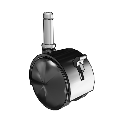 Source II Grip Ring Black Swivel Caster with 2.559 Nylon Wheel and Brake