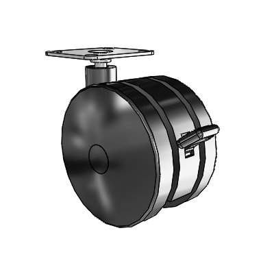 Ultima Top Plate Swivel Caster with 3.937 Wheel and Brake