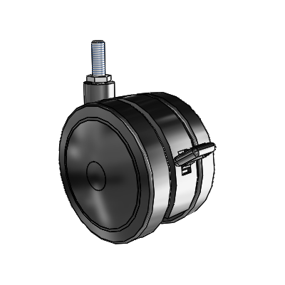 Ultima Threaded Stem Swivel Caster with 3.937 Urethane Wheel and Brake