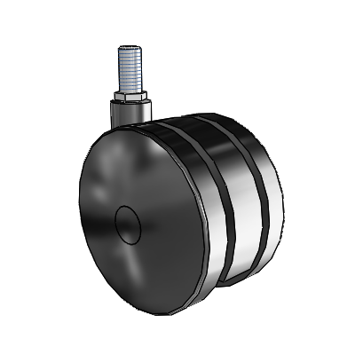 Ultima Threaded Stem Swivel Caster with 3.937 Wheel