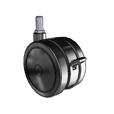 Ultima Threaded Stem Swivel Caster with 3.937 Urethane Wheel and Brake