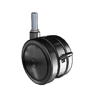Ultima Threaded Stem Swivel Caster with 3.937 Urethane Wheel and Brake