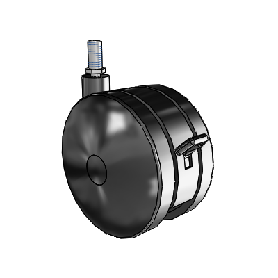 Ultima Threaded Stem Swivel Caster with 4.921 Wheel and Brake