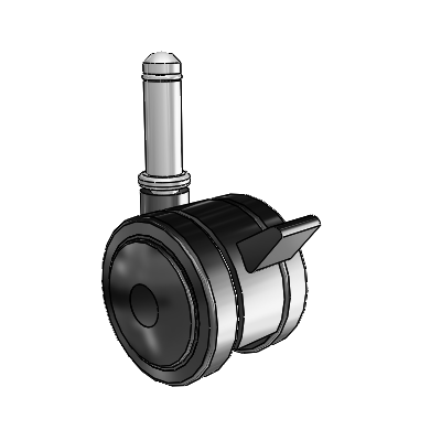 Ultima Grip Ring Swivel Caster with 1.9685 Urethane Wheel and Brake