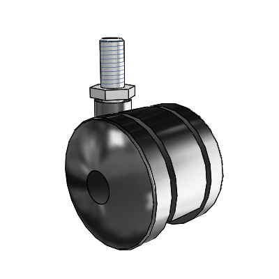 Ultima Threaded Stem Swivel Caster with 1.9685 Wheel