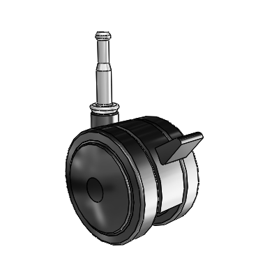 Ultima Grip Neck Swivel Caster with 2.3622 Urethane Wheel and Brake