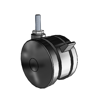 Ultima Threaded Stem Swivel Caster with 2.9527 Wheel and Brake