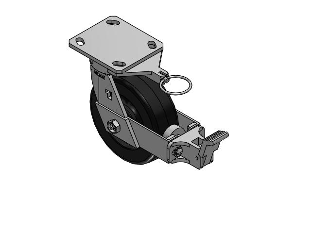 170 Series Top Plate Swivel Caster with 6 x 2 Black Phenolic Resin TM - Phenolic Wheel and Face Brake