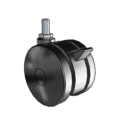 Ultima Threaded Stem Swivel Caster with 2.9527 Wheel and Brake