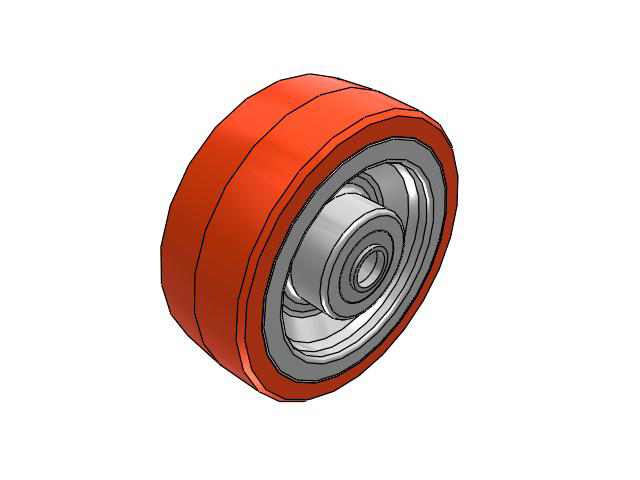 PX Polyurethane on Cast Iron 8 x 3 Wheel with Tapered Roller Bearing