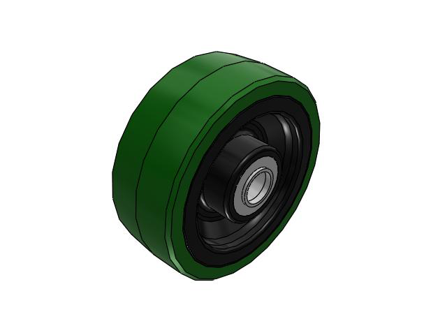 PX Polyurethane on Cast Iron 8 x 3 Wheel with Tapered Roller Bearing
