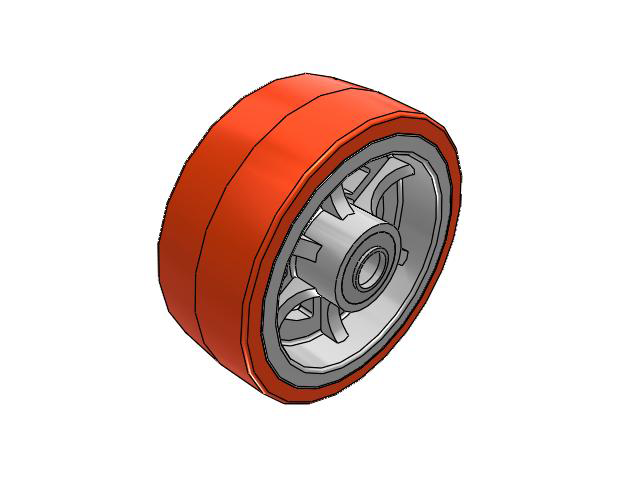 PX Polyurethane on Cast Iron 10 x 4 Wheel with Tapered Roller Bearing