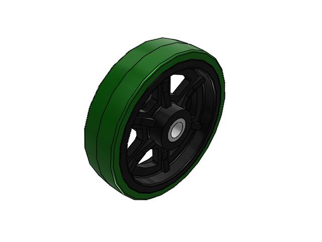 PX Polyurethane on Cast Iron 12 x 3 Wheel with Straight Roller Bearing