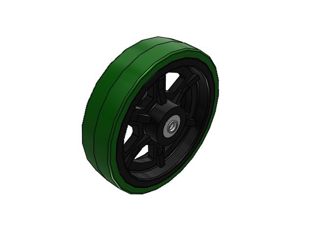 PX Polyurethane on Cast Iron 12 x 3 Wheel with Tapered Roller Bearing