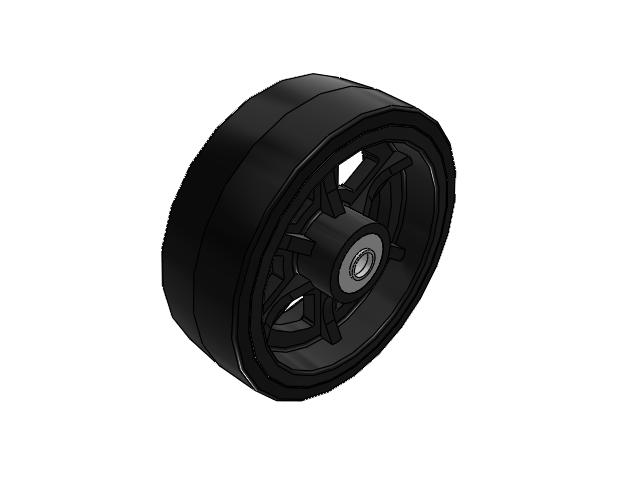 PX Polyurethane on Cast Iron 12 x 4 Wheel with Tapered Roller Bearing