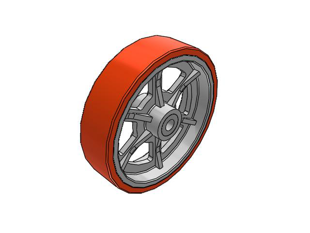 PX Polyurethane on Cast Iron 16 x 4 Wheel with Straight Roller Bearing