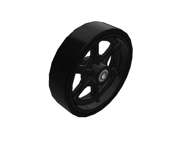 PX Polyurethane on Cast Iron 16 x 4 Wheel with Tapered Roller Bearing