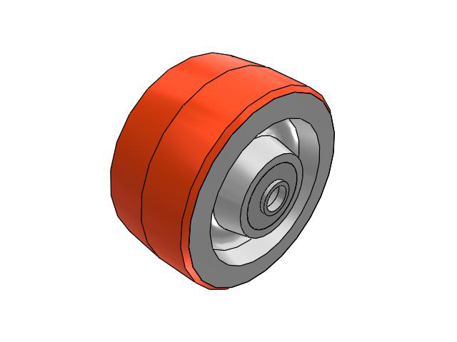 PY Polyurethane on Cast Iron 6 x 3 Wheel with Tapered Roller Bearing