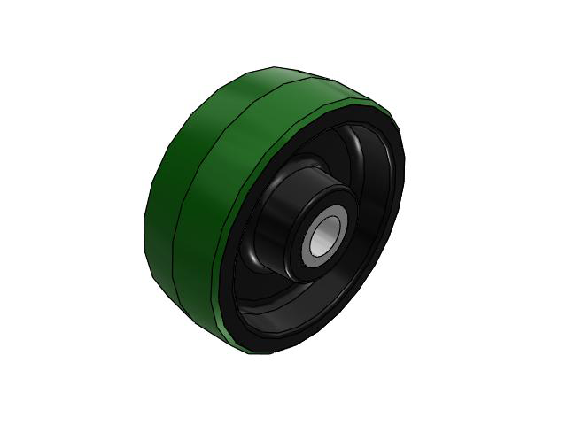 PY Polyurethane on Cast Iron 8 x 3 Wheel with Straight Roller Bearing