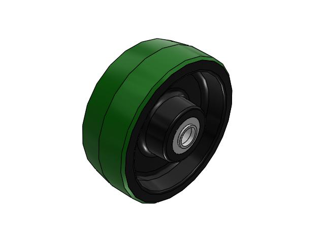 PY Polyurethane on Cast Iron 8 x 3 Wheel with Tapered Roller Bearing