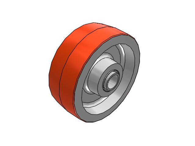 PY Polyurethane on Cast Iron 8 x 3 Wheel with Precision Ball Bearing