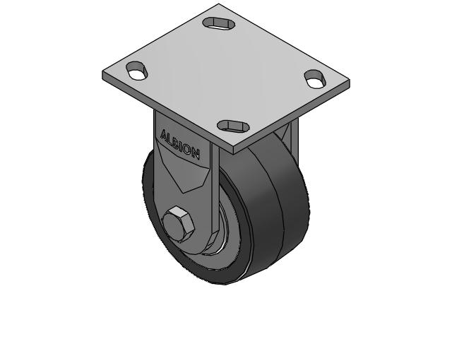 170 Series Top Plate Rigid Caster with 4 x 2 Grey Tread on Grey Polypropylene Core XA - Polyurethane (Polypropylene Core) Wheel