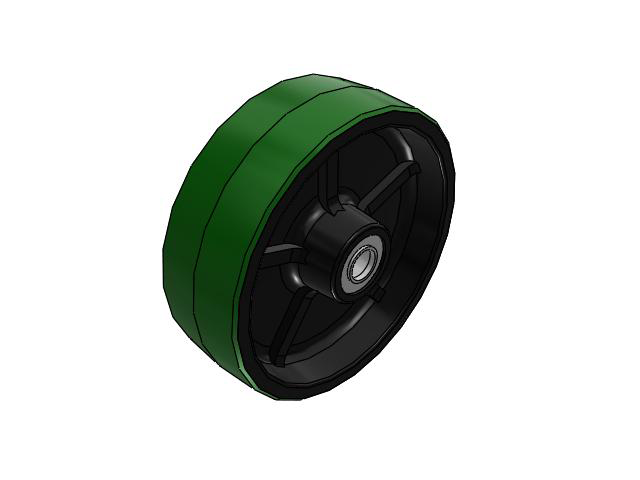 PY Polyurethane on Cast Iron 12 x 4 Wheel with Tapered Roller Bearing