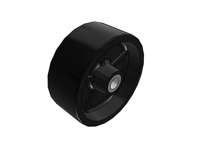 PY Polyurethane on Cast Iron 12 x 5 Wheel with Straight Roller Bearing