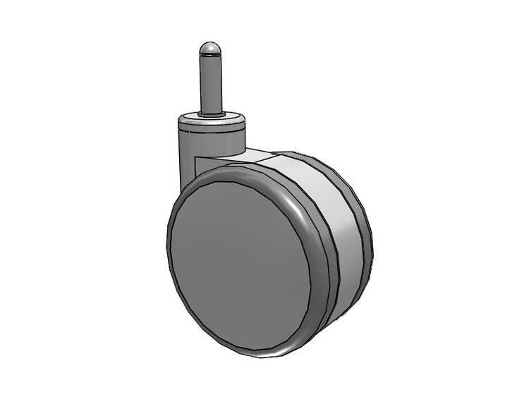 GRX Grip Ring Stem Grey/Grey Swivel Caster with 4 Urethane Wheel