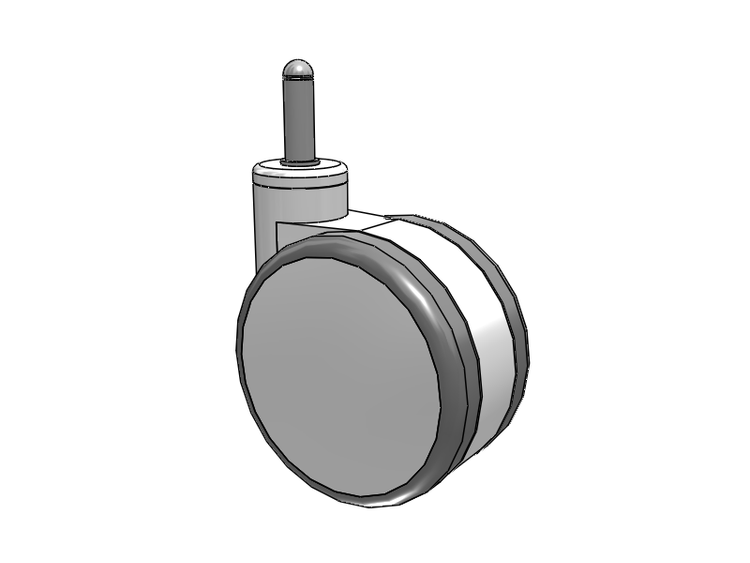 GRX Grip Ring Stem White/Grey Swivel Caster with 4 Urethane Wheel