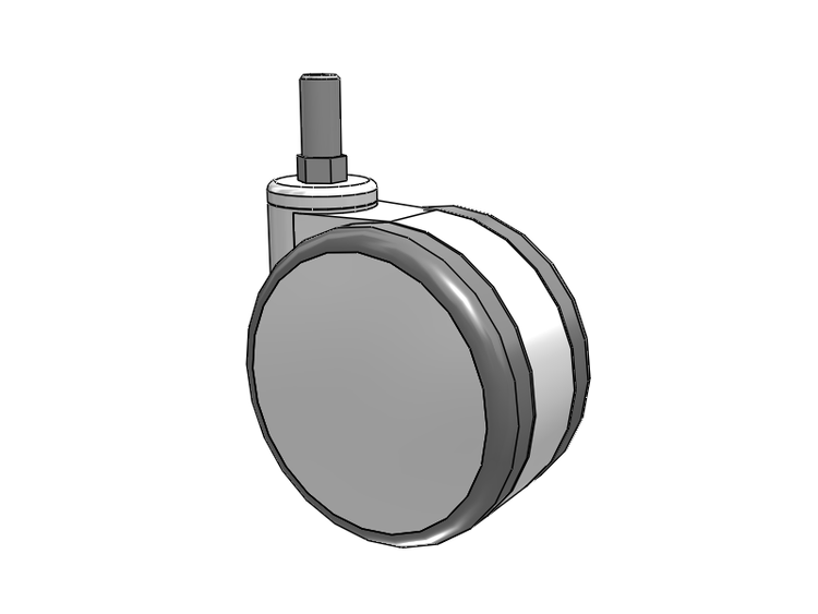 GRX Threaded Stem White/Grey Swivel Caster with 4 Urethane Wheel