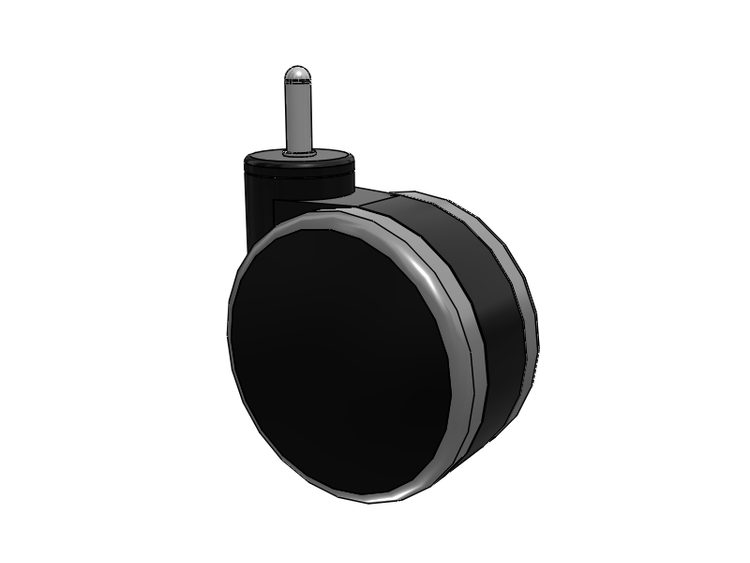 GRX Grip Ring Stem Black/Grey Swivel Caster with 5 Urethane Wheel