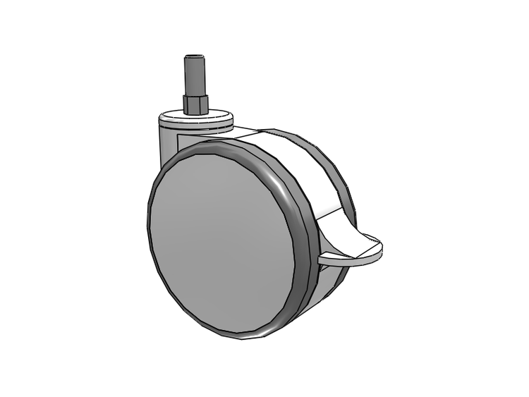 GRX Threaded Stem White/Grey Swivel Caster with 5 Urethane Wheel and Total Lock Brake