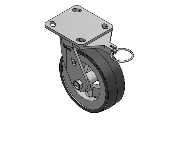170 Series Top Plate Swivel Caster with 6 x 2 Grey Tread on Grey Polypropylene Core XA - Polyurethane (Polypropylene Core) Wheel