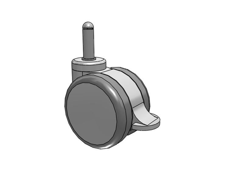 GRX Grip Ring Stem Grey/Grey Swivel Caster with 3 Urethane Wheel and Total Lock Brake